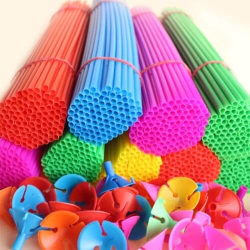 200 set/lots good quality latex balloons sticks + cup 28 cm length balloon accessories kids party Supplies Wholesale