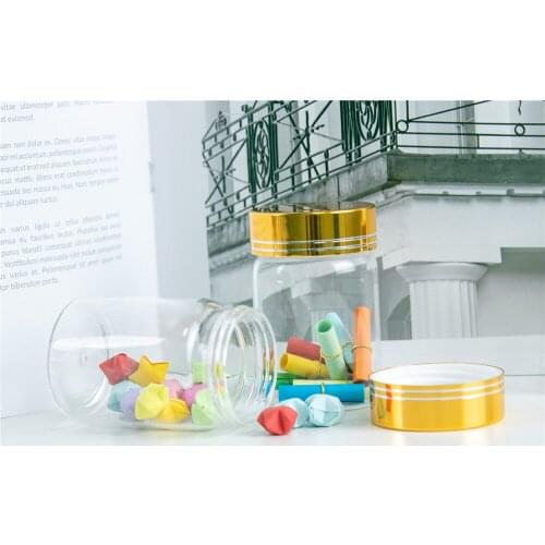 24Pcs 80ml Hyaline Glass Bottles Screw Plastic Cover with Golden Tangent Craft Vials Refillable Wishing Empty Jars