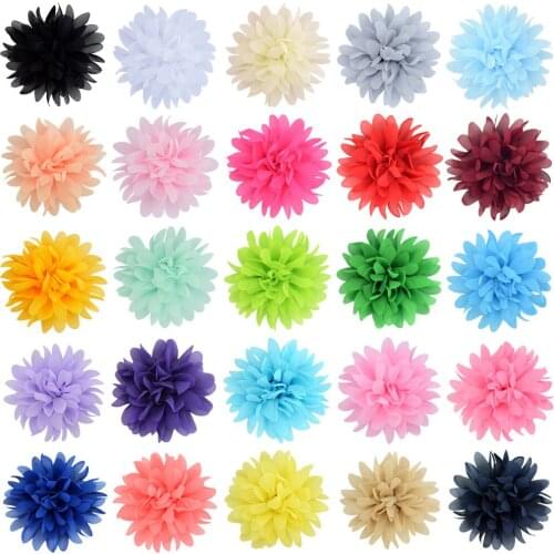 30Pcs 10Cm Chiffon Cloth Art Flowers For DIY Handmade Childrens Hairpin Hairband Apparel Accessories Wholesale Party Decoration