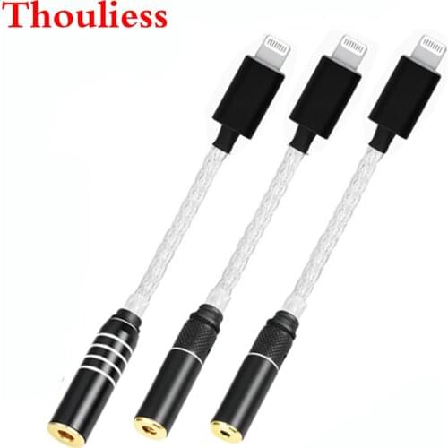 Thouliess HiFi DAC Decoder Chip Adapter for Light-ning Dad Male Connector 4.4mm 2.5mm Balanced 3.5mm Female Jack for Amplifier