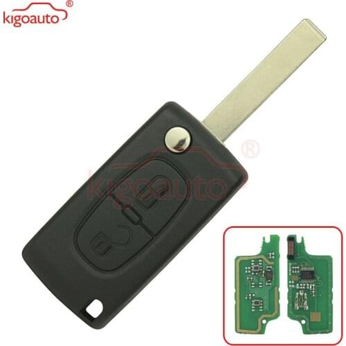 CE0536 Flip remote key 2 button HU83 434Mhz for Peugeot 107 207 307 407 kigoauto