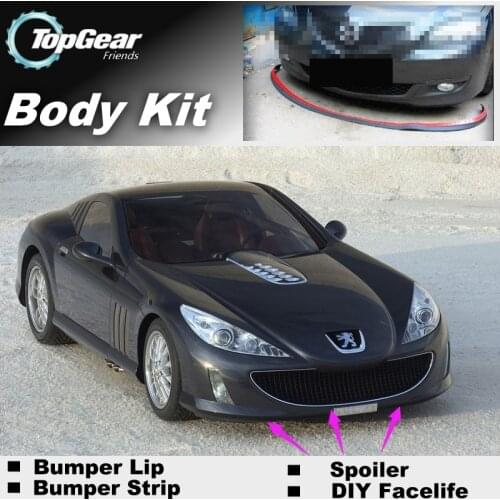 Bumper Lip Deflector Lips For Peugeot 907 008 Front Spoiler Skirt For TopGear Friends to Car Tuning View / Body Kit / Strip