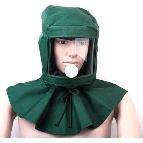 Breathable Canvas Sand Blasting Hood Anti Wind Protective Mask Casting Tools