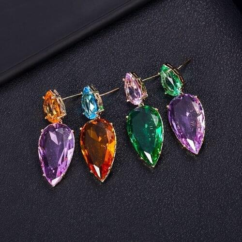 JANKELLE Elegant Water Drop Shaped AAA Cubic Zirconia Crystal Bridal Earrings Luxury Wedding Jewelry for Brides