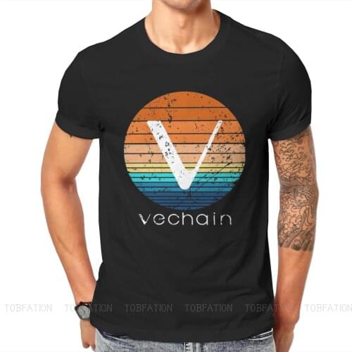 Cryptocurrency Crypto Miner VeChain DeFi Vintage Sunset Tshirt Graphic Men Summer Mens Streetwear Cotton Harajuku T Shirt