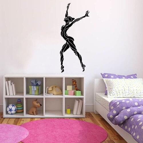Gymnastics Girl Wall Decal Sports Door Window Vinyl Stickers Yoga Room Girls Bedroom Nursery Interior Decor Art Wallpaper E530