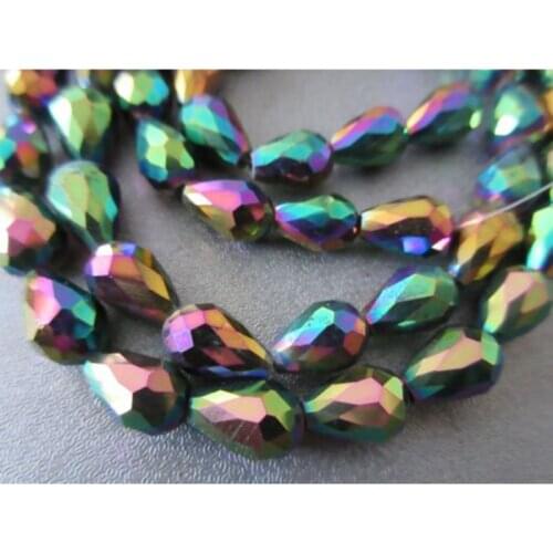 BEAUCHAMP 10*15mm 10pcs Crystal Beads Tear Drop Shape Faceted Bangle Sewing Diy Jewelry Chandelier Earrings Bracelet Accessories