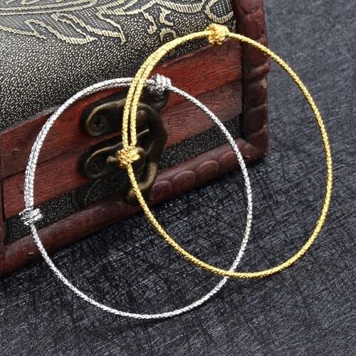 IJB0459 2017 New Fashion Customization Bracelets Two Color Stainless Steel Expandable Adjustable Wire Bangle Bracelets for Women