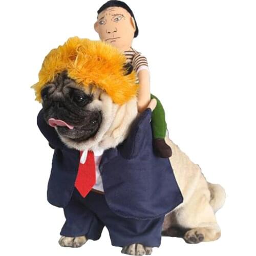 NACOCO Dog Trump Costume President Rider Standing Clothes Independence Day with Hat Cloth Soft 3pack for Dogs