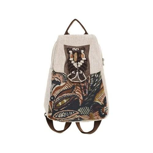 Nice String Appliques Women Travel Backpacks!Hot Natonal Printed Lady Casual Hasp Backracks Versatile Vintage Canvas backrucks