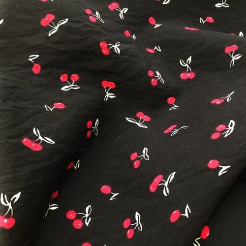 Soft Rayon Fabric Spring And Summer Dress Shirt Cherry Love Lips Printed Fabric TJ4125
