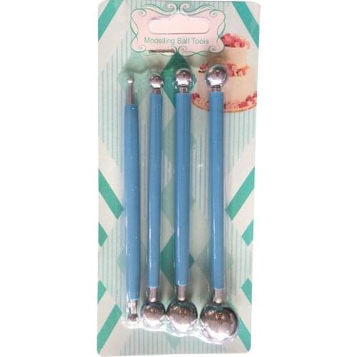 Baking 4-Piece Set 8-Head Stainless Steel Ball Modelling Tool Carving Group Fondant Cake Decoration Mold