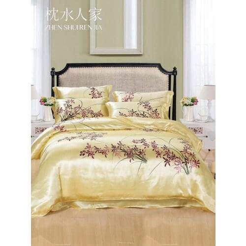 Silk Four-Piece Set Silk Set Wedding Double-Sided Wide Mulberry Silk Bedding Hand-Painted Silk