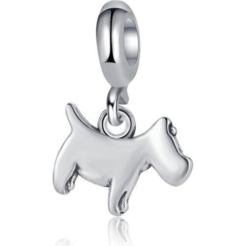 New Original Alloy Bead Little Dog Dangle Charm Animal Fit Pandora Bracelet Bangle DIY Women Jewelry Dropship