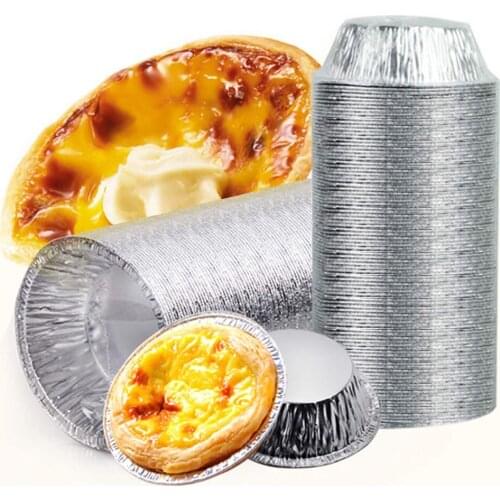 100pcs Disposable Egg Tart Mold Cups Tinfoil Egg Tart Mold Baking Pie Tins Pan Muffins Cake Pies Baking Tool Kitchen Accessories