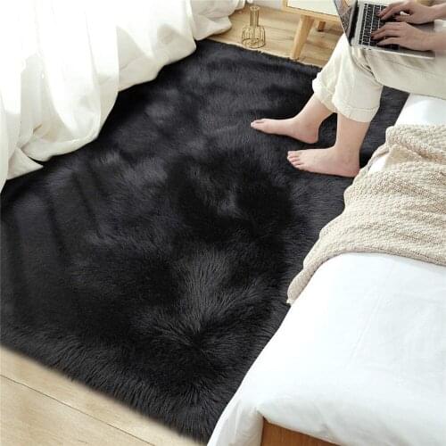 Plush Sheepskin Style Carpet Faux Fur Elegant Chic Cozy Shaggy Rug Home Decorator Luxury Fluffy Super Soft Kids Play Mat