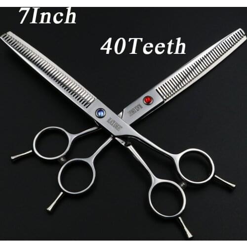 7 inch Professional pet scissors dog cat grooming hair scissors Barber Thinning shears 40 teeth