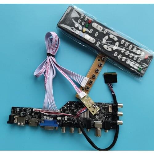 Kit For LTN140AT07 DVB-T DVB-T2 remote board driver controller digital 1366x768 LED USB HDMI-compatible panel monitor VGA AV TV
