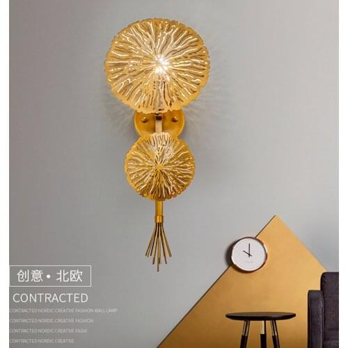 Luxury Golden Flower Led Wall Lamp Hotel Room Dinner Wall Sconce Creative Designer Living Dining Wall Lights Free Shipping