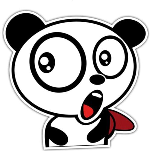 S41142# Various Sizes Self-adhesive Decal Surprised Panda Bear Car Sticker Waterproof Auto Decors on Bumper Rear Window