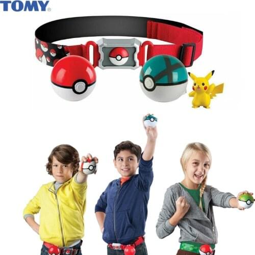 TOMY Pokemon Version Master Elf Ball Belt Pikachu Pokeball Set Telescopic TAKARA Action Figure Model Toys for Children Gift