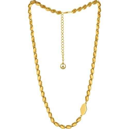 Turkey Jordan 18K Gold Plated Chain Necklace for Men Women Hear Oval Round Drop Shapes Pendant Collier Femme Punk Initial Chains
