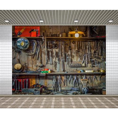 Lyavshi Car Repair Shop Tool Holder Scene Photography Backgrounds Vinyl Custom Camera Photographic Backdrops for Photo Studio