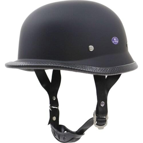 Vintage German Style Black Color Motorcycle Riding Half Helmet Open Helmet Simple Design Motorbike Chopper Biker Pilot Cascos