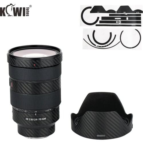 Camera Lens and Lens Hood Cover Skin Sticker For Sony FE 24-70mm f/2.8 GM Lens (SEL2470GM) Cover Protector Carbon Fiber Black