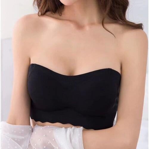 Fikoo Strapless Slip Bras Women Push up Chest Sticker Thin Invisible Bra Lingerie Underwear