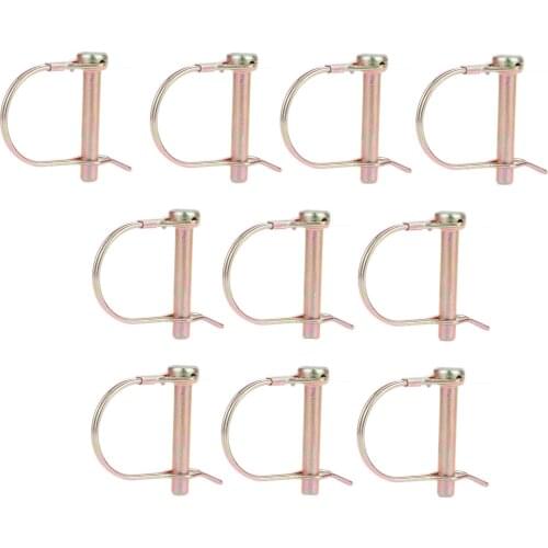10pcs M8X50mm Steel Coupler Safety Pin Quick Lock Trailer Truck Coupler Safety Pin Bicycle Stroller Boat Hitch Hook Clip Buckle