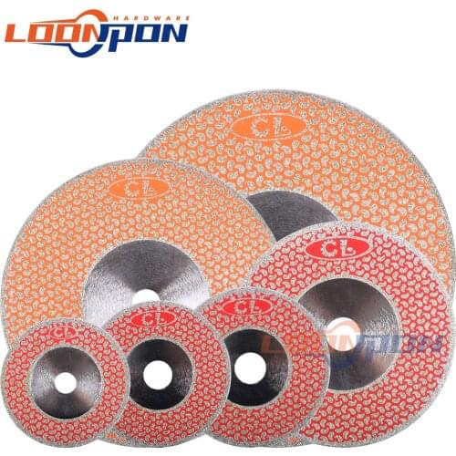 100/115/125/150/180/230MM Electroplated Diamond Cutting Disc Wheel Flang Both Sides Galvanized Grinding Saw Blade