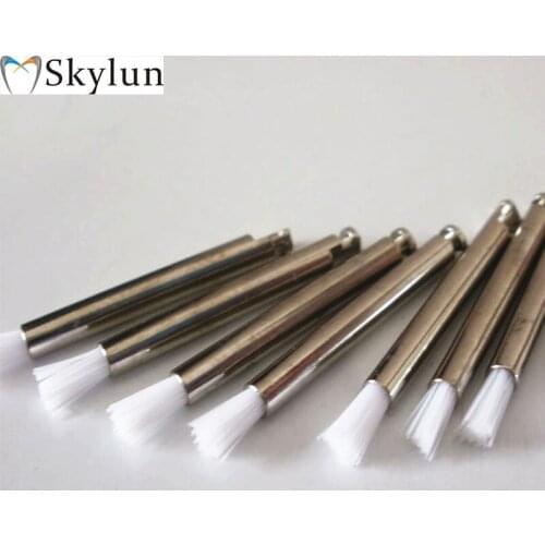 1000PCS Dental polishing brush Latch style stick shape flat Prophylaxis brush polishing White nylon brush Dentist Prophy PB300