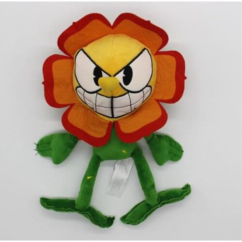 12piece wholesale 25cm=9.8inch Cuphead & Mugman Plush Toy the new Boss Sunflower Soft Stuffed Doll plush soft toys