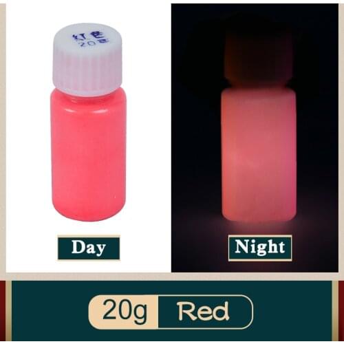 20g Red Luminous Paint Glow in the Dark for Halloween Christmas Party Nail Decoration Art Supplies Phosphor Pigment