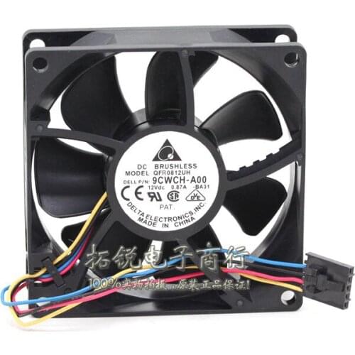 Delta Electronics QFR0812UH 9CWCH-A00 BA31 DC 12V 0.87A 80x80x25mm 4-wire Server Cooling Fan
