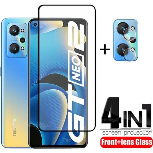 4-in-1 For OPPO Realme GT Neo Glass For Realme GT Neo Tempered Glass Full HD Film Screen Protector For Realme GT Neo Lens Film