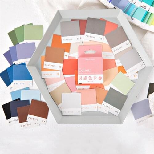 45pcs/box Inspiration Color Card Stickers Kawiai Stationery DIY Diary Scrapbooking Decorative Sticker Journal Stickers