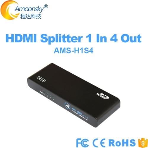 4K HDMI Splitter Full HD 1080p 3D Video HDMI Switch Switcher 1X4 Dual Display For HDTV DVD PS3 Xbox