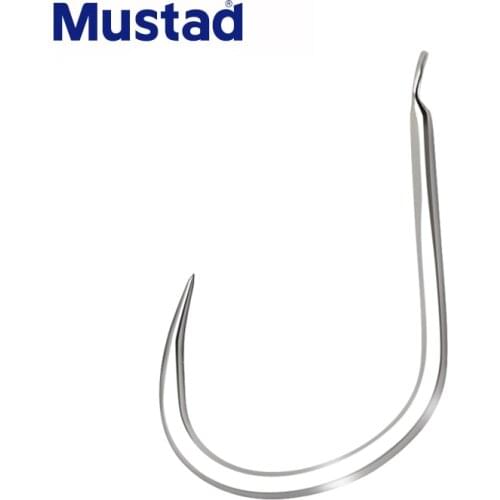 5packs /lot Mustad 13004 Fishing Hooks Non-Barb Hook Anzol Angling Sea Medium Big Fish Carp Catfish Freshwater Fishhook Peche