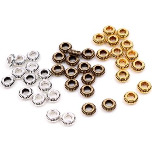 50pcs/lot Antique Gold Silver Plated Ball Crimp End Beads Dia 5mm Stopper Spacer Beads For Diy Jewelry Making Findings Supplies