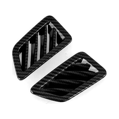 ABS Carbon Fiber Car Front Side Or Upper Air Condition Vent Outlet Cover Trim For 2020 Kia Seltos Car Styling Accssories 2pcs