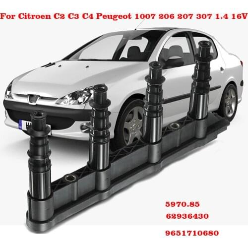 Car/Automobile Ignition Coil for CITROEN C2 C3 C4 PEUGEOT 206 307 207 1007 6PINS 597085 9651710680 1104091 5970.85