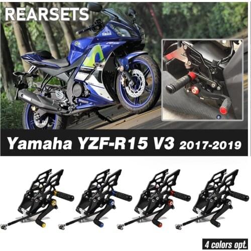 For Yamaha YZF R15 V3 2017 2018 2019 2020 Adjustment Rider Motorcycle Footrests Aluminum Rearset Rear Footpeg Foot Pegs Rests