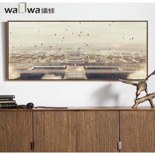 The frog in the new Chinese modern wine wall decorative painting paintings of huge simplicity study living room sofa backdrop
