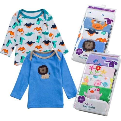 5 pcs/packBaby long sleeve 100%Cotton T-shirt Baby & Kids tops tees cartoon o-neck toddler infant clothes