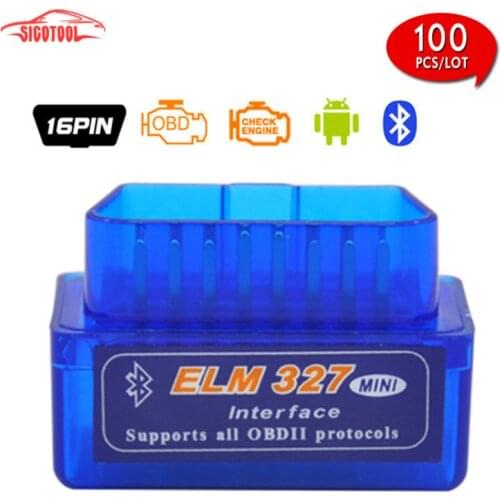2017 Lowest Price ELM 327 Bluetooth OBD II Works on Android Torque Auto DiagnosticTool ELM327 Mini Bluetooth Free Shipping