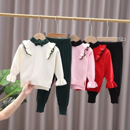 2021 Newborn Baby Christmas Clothes Set New Children Long Sleeve Clothing Girl Sweatshirt+Pants 2Pcs Suit Kids Casual Sportswear
