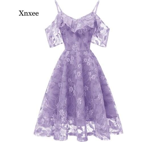 Lace Party Dress Bridesmaids Elegant Ladys Wedding Party Single Shoulder Company Party Dress Youth Party Banquet Sexy New Robe