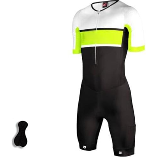 Men Cycling Short Jersey One-Piece Suit Pro Cycling Jersey Suit, Summer Breathable Road Bike Jersey Quick Dry Triathlon Jumpsuit